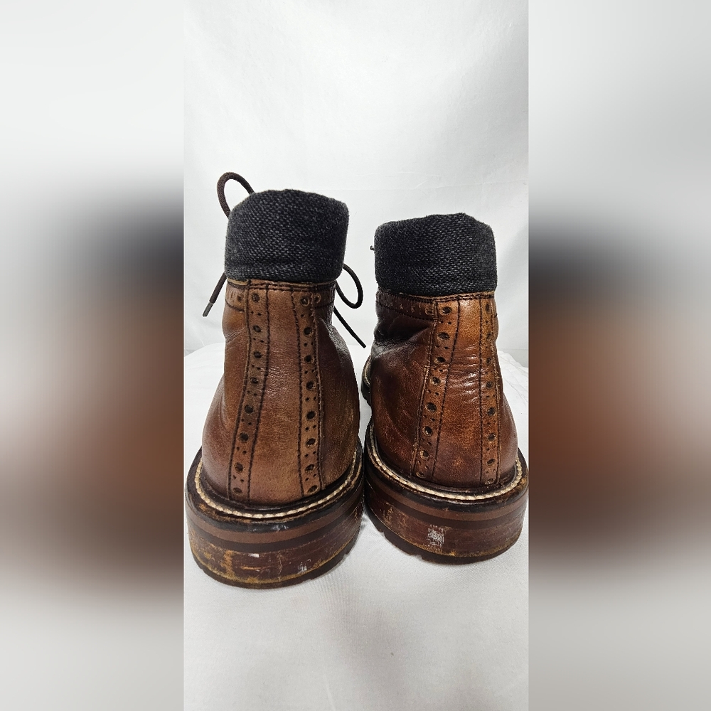Warfield & Grand Potrero Mens Cap Toe Brogue Leather Lace-Up Ankle Boots Size 10 - Picture 10 of 12
